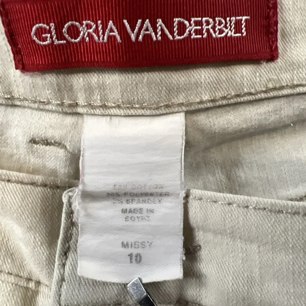 EUC! Gloria Vanderbilt Size Missy 10 Ivory‎ Stretch